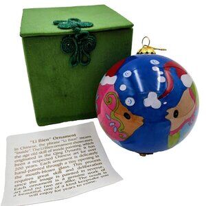 Pier 1 Li Bien Merry Fishmas Fish Hand Painted Christmas Ball Ornament With Box